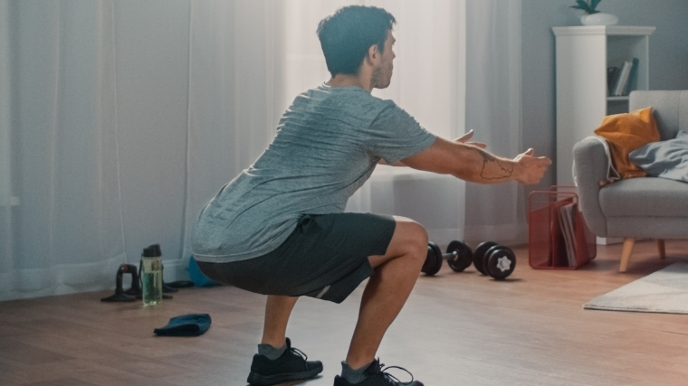 Man performing squat