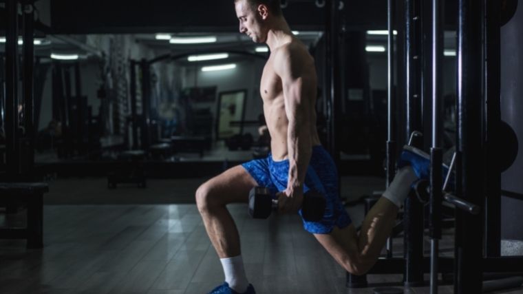 Man doing Bulgarian split squat