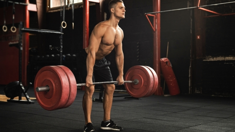 Man doing deadlift