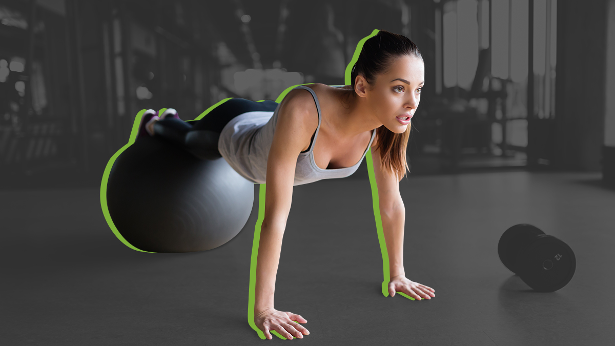 Stability ball leg extension crunch guide and video