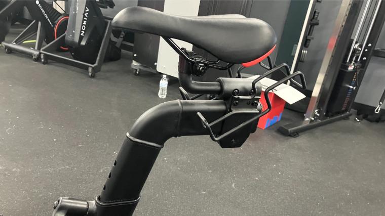 The adjustable seat on the ProForm Studio Bike Pro 22.