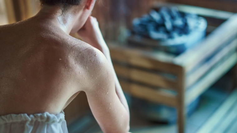 Woman in Sauna