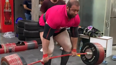 Watch Strongman Martins Licis and Rapper Action Bronson Smash Eccentric  Deadlifts