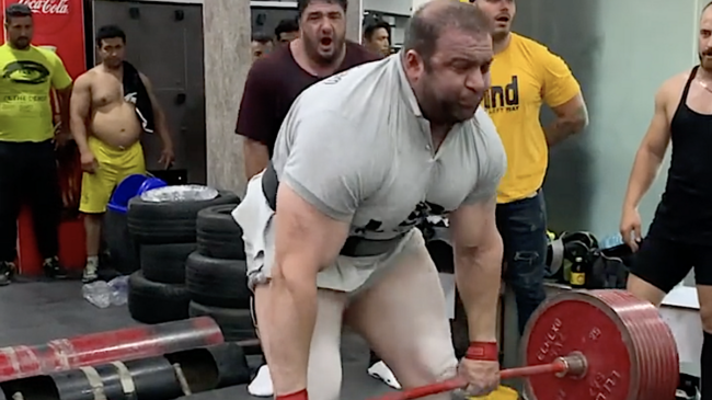 Watch Strongman Martins Licis and Rapper Action Bronson Smash Eccentric  Deadlifts