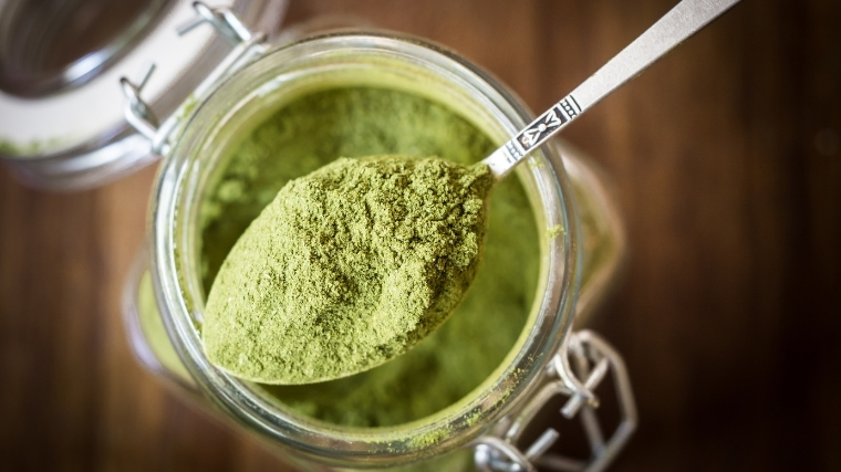 greens powder in jar