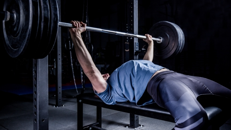 Man on bench press