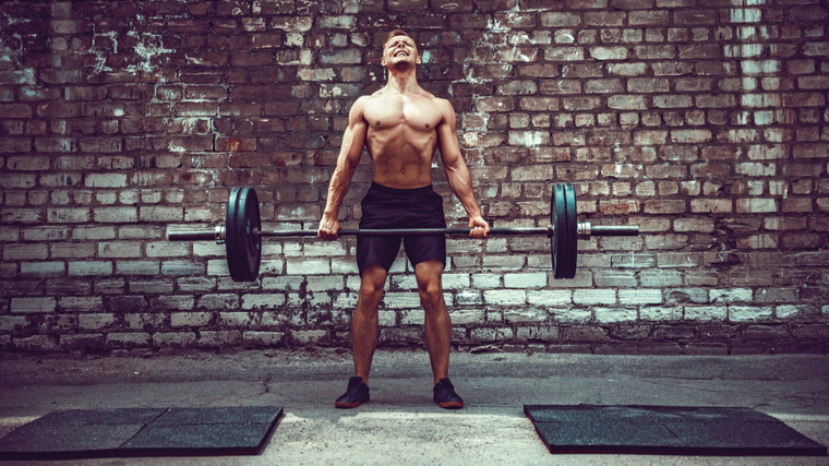 man doing deadlift