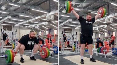Weightlifter Lasha Talakhadze Muscle Snatches 150 kilograms