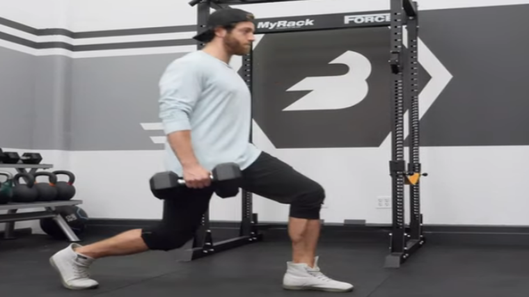 Jake Boly performs a lunge.