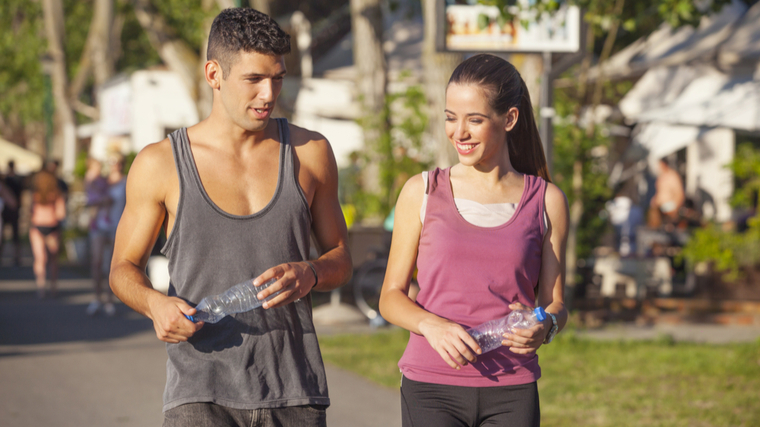 couple walking outdoors 