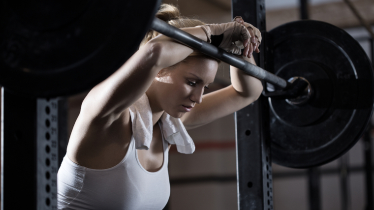 woman resting after squats 