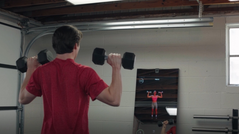 Jake in a Strength Training Class on Mirror Home Gym
