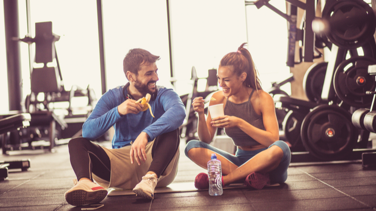 workout partners eating