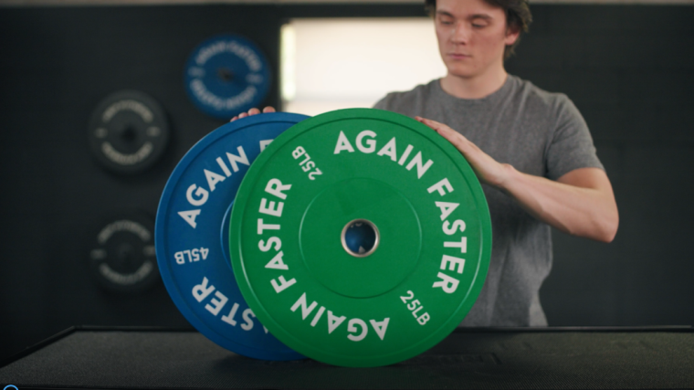 25 and 45-pound Again Faster Evo Bumper Plates