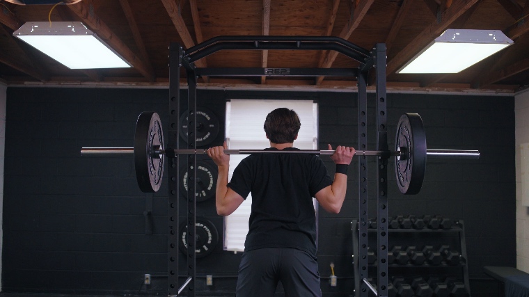 Jake Getting Ready to Squat with the Rogue Ohio Bar