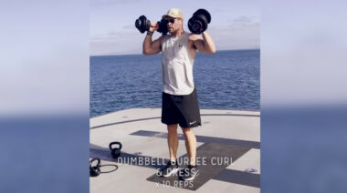 Actor Chris Hemsworth working out.