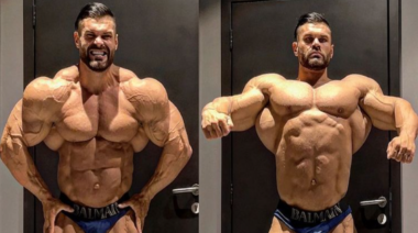 Vladyslav Suhoruchko poses in two side-by-side photos.