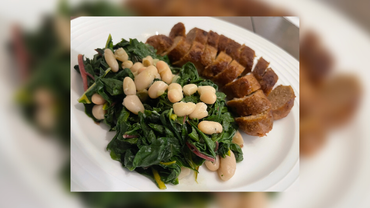 vegan sausage salad