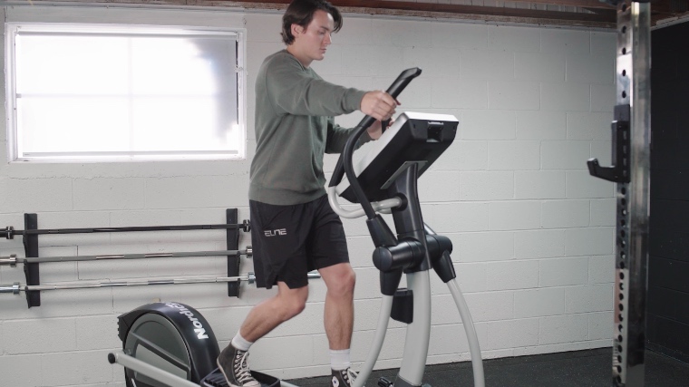Jake Working Out with the NordicTrack Spacesaver SE9i Elliptical