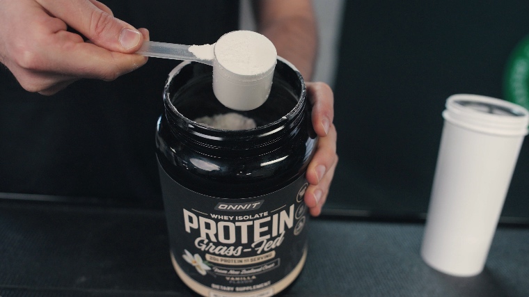Scoop of Onnit Whey Isolate Protein Powder