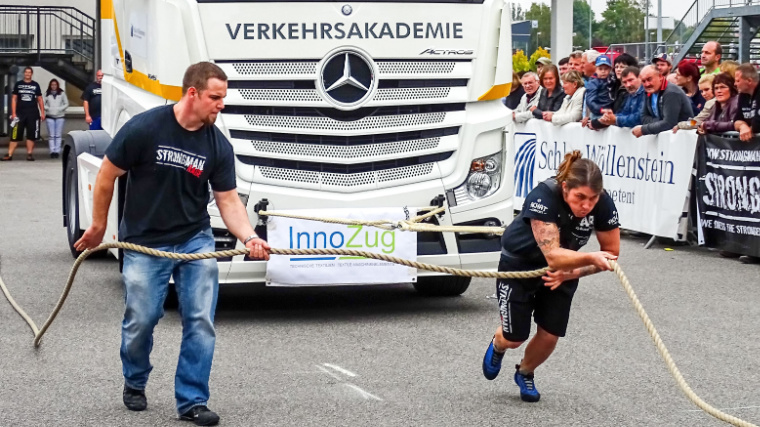 Female Pulling Big Rig Truck Pull