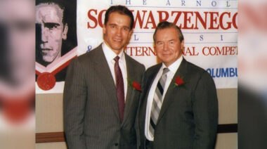Arnold Schwarzenegger and Jim Lorimer