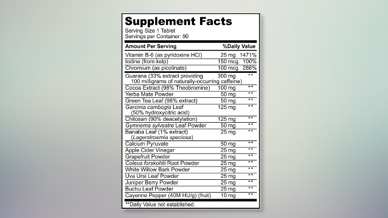 Swolverine Therm Supplement Facts