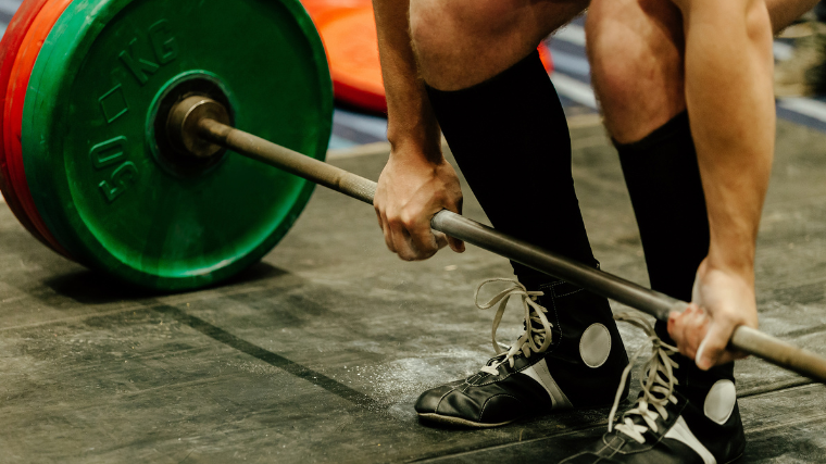 Powerlifter preparing to lift the bar