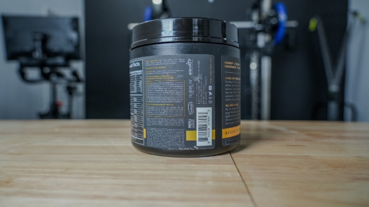 Side label on a tub of Kaged Pre-Kaged Elite