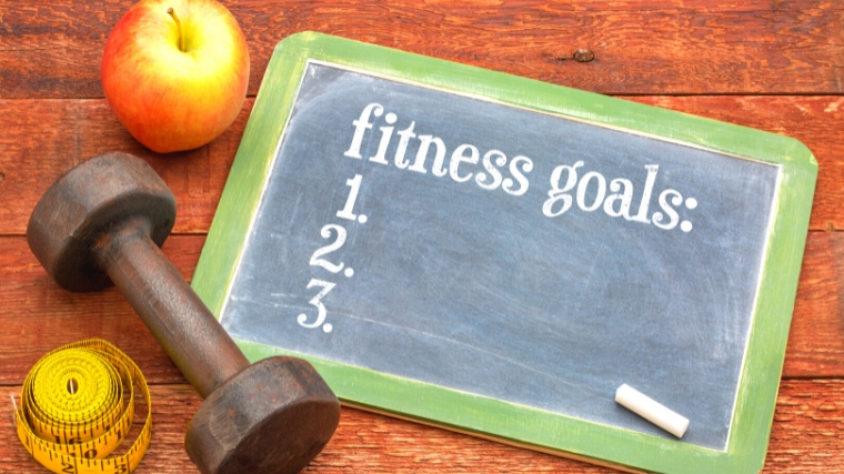 Small chalkboard to list down fitness goals.