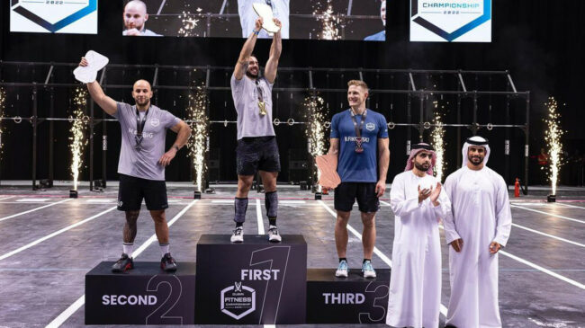 Podium athletes in Dubai.