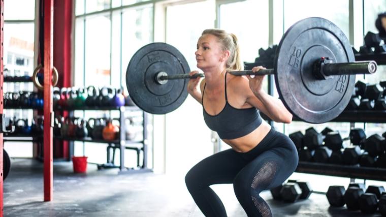 A person doing a Steinborn Squat.