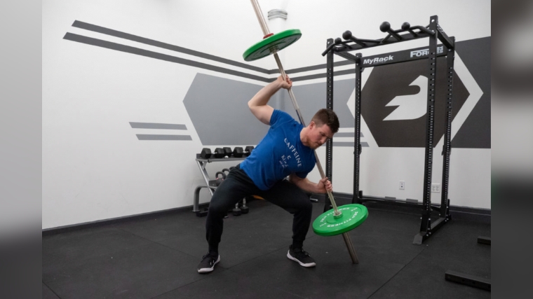 Steinborn Squat Step 4 — Pull Yourself (and the Barbell) Down