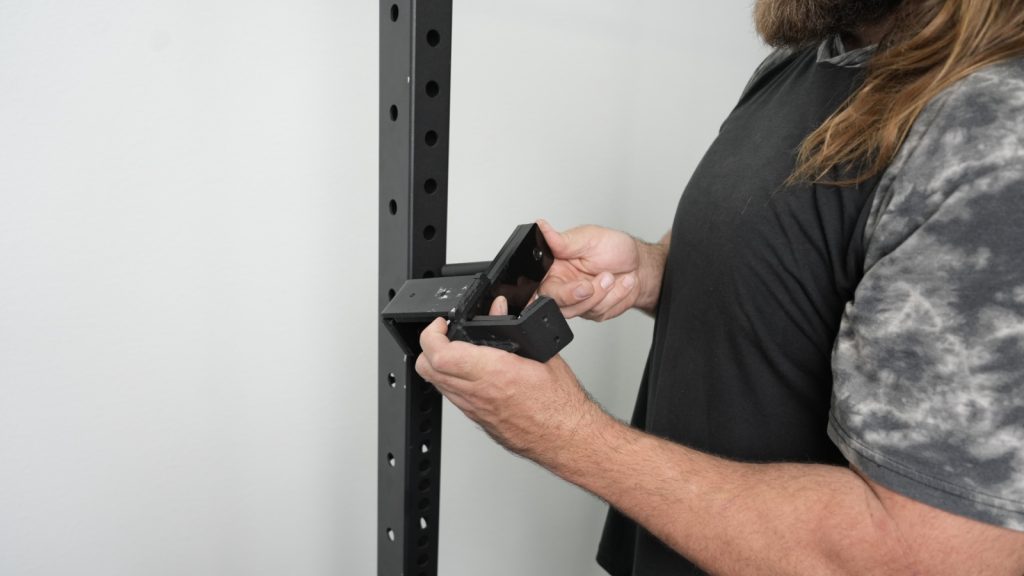 Putting a j-hook on the Fringe Sport Unlimited Squat Stand with Pull-Up Bar.