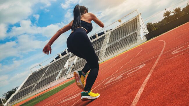 A person doing a sprint.