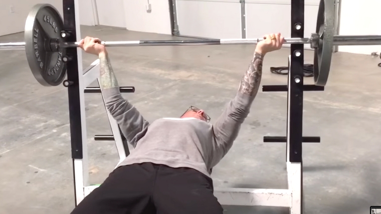 Reverse-grip on the barbell