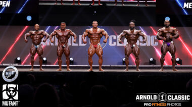 Men's Open bodybuilders at the 2023 Arnold Classic.