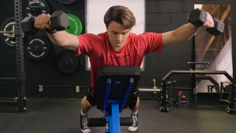Jake doing Y Raises with the AB-3000 2.0
