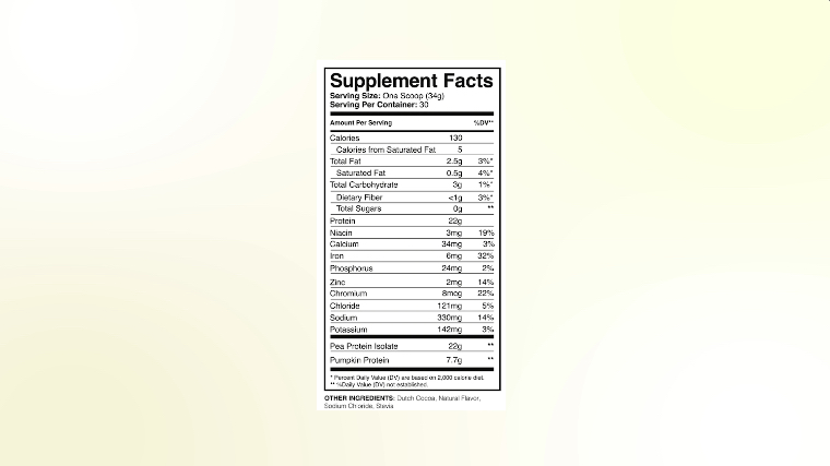 Swolverine Plant Protein Supplement Facts