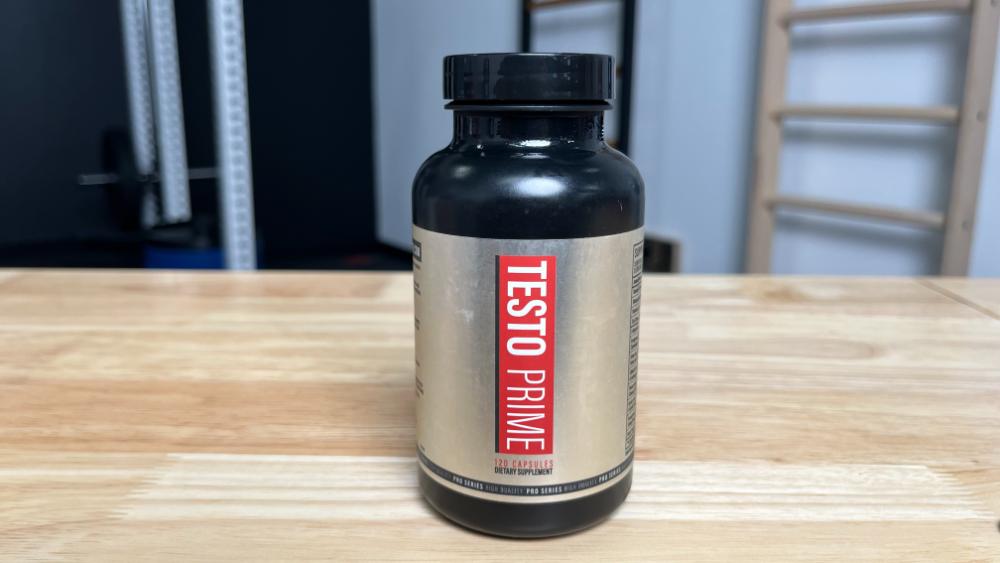 Bottle of TestoPrime on counter