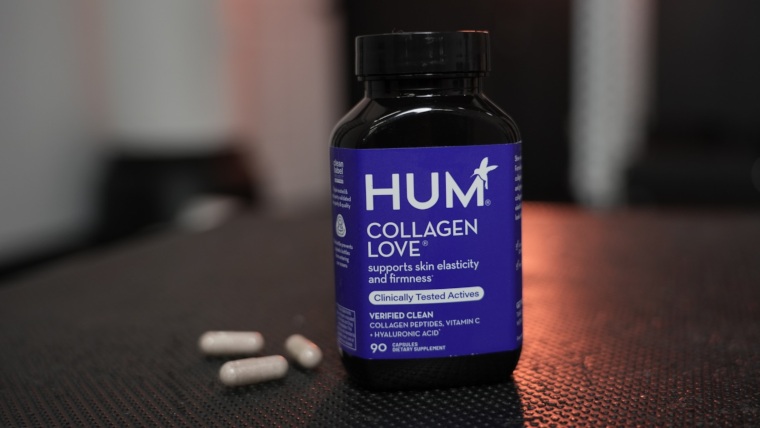 A bottle of HUM Collagen Love.