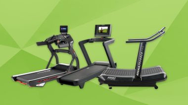 A stylized BarBend image showing 3 of the Best Treadmills