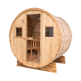 Redwood Extra-Wide Thermowood Barrel Sauna