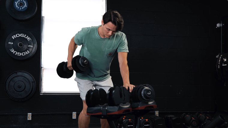 Jake Performing Rows with the Ativafit Adjustable Dumbbells