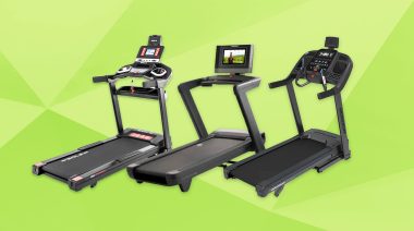 Three of the Best Incline Treadmills are shown with a stylized green background