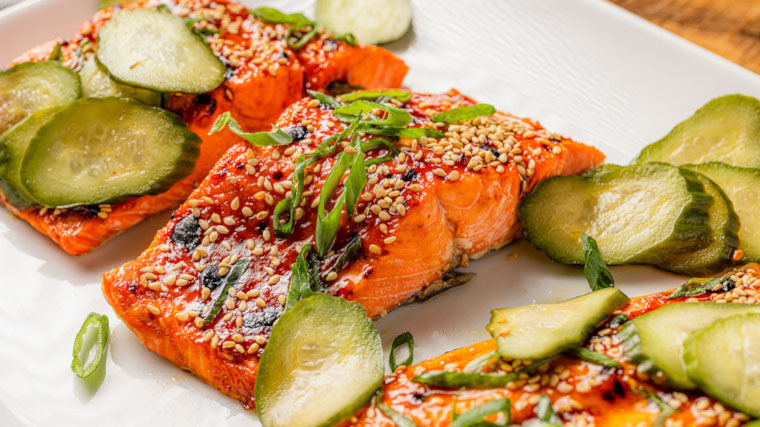 Salmon on a plate