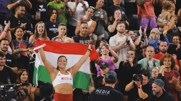 Laura Horvath celebrates her CrossFit Games Win