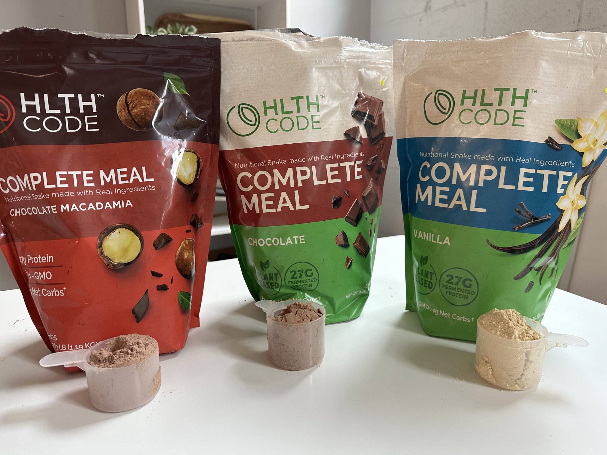 different HLTH code meal replacement flavors