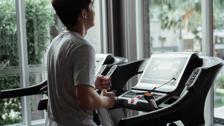 A person on a treadmill.