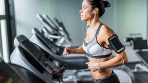 An athlete running on a treadmill.